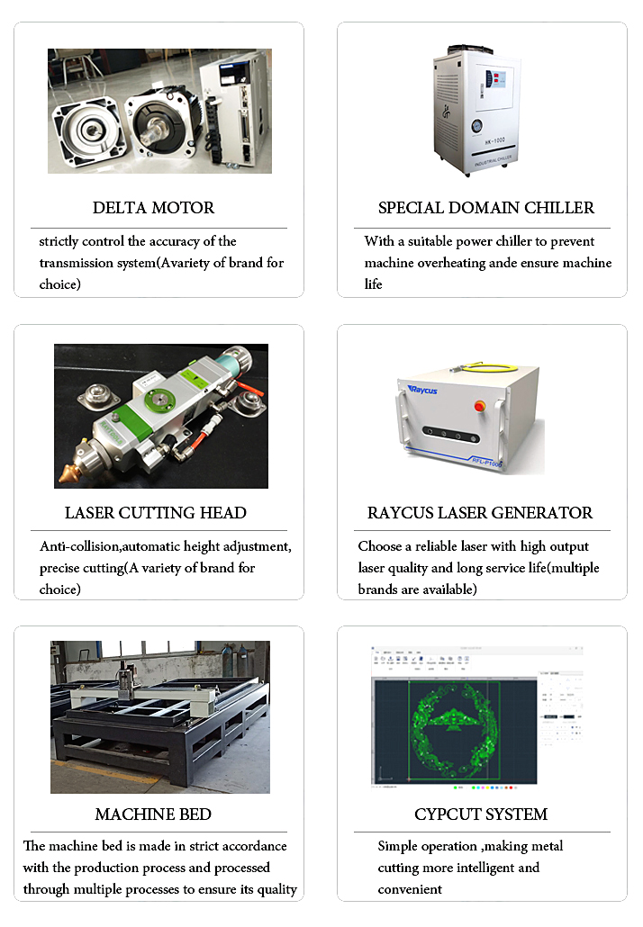 High Power Precision 1000w 1500w 2000w China Fiber Laser Cutting Machine Tagliatrice del laser della fibra della Cina di precisione 1000w 1500w 2000w di alta potenza