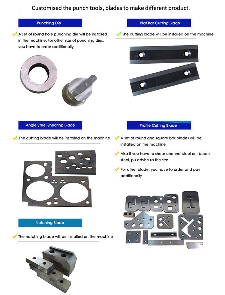 Hydraulic Ironworker 25 Ton Hand Tools Hydraulic Combined Punching And Cutting Machine Ironworker idraulico Utensili manuali da 25 tonnellate Punzonatrice combinata idraulica e tagliatrice